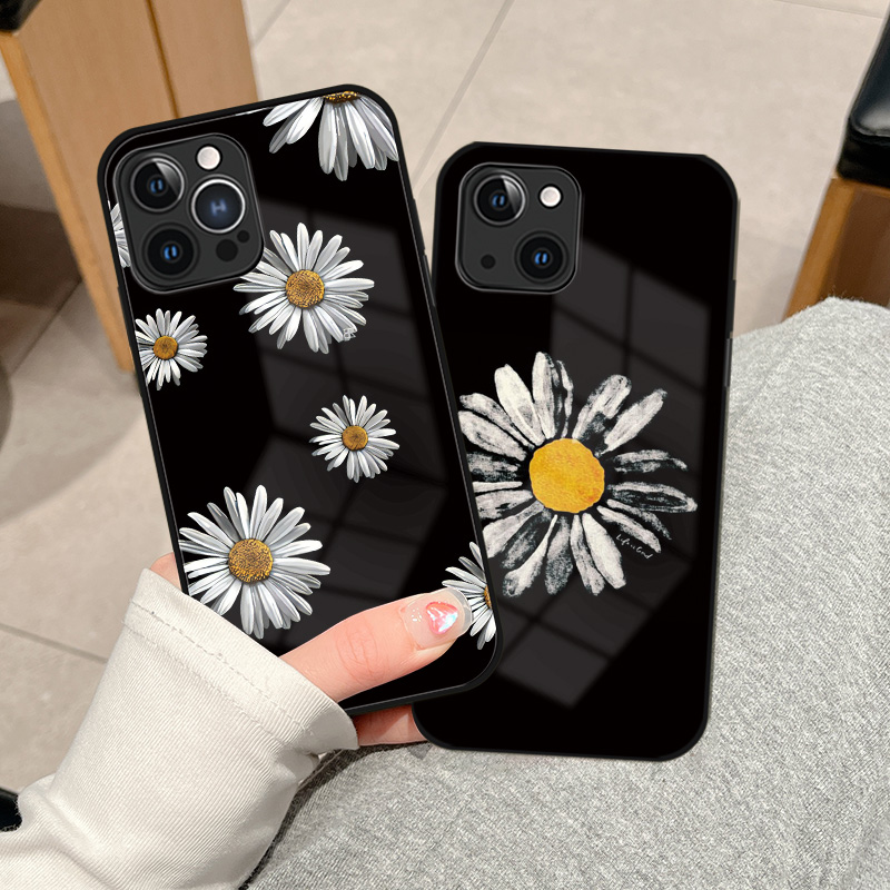 ins风iPhone15手机壳复古小雏菊14promax权志龙同款苹果13情侣12男女XR玻璃78plus适用华为mate50/p60小米13