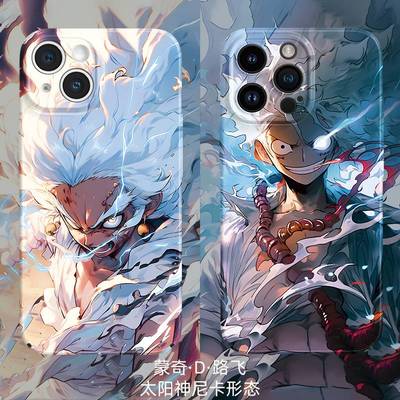 适用苹果手机壳iphone15promax尼卡14plus路飞形态13pro新款12mini海贼王太阳神8动漫日系卡通xsmax/xr五5档
