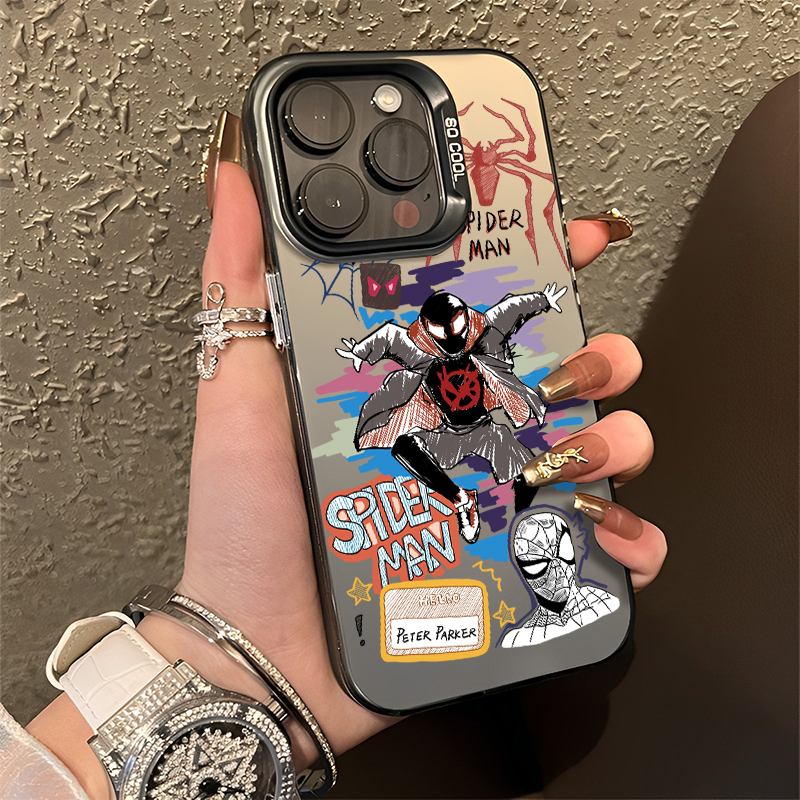 蜘蛛侠适用华为p60pro手机壳mate60涂鸦50新款40格温30情侣nova11/10/9/8高级感nove12彩银p50/p40/p磨砂plus