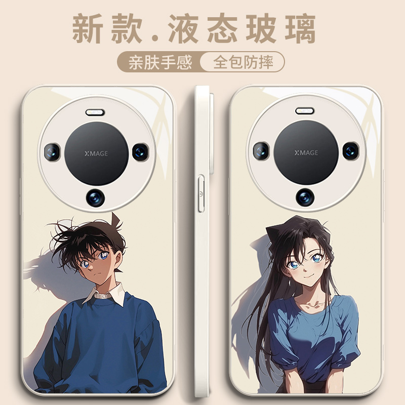 柯南手机壳适用华为mate60pro日系50动漫70周边80荣耀100卡通90P60P50P70新兰7情侣nova12小众11玻璃10套8se9