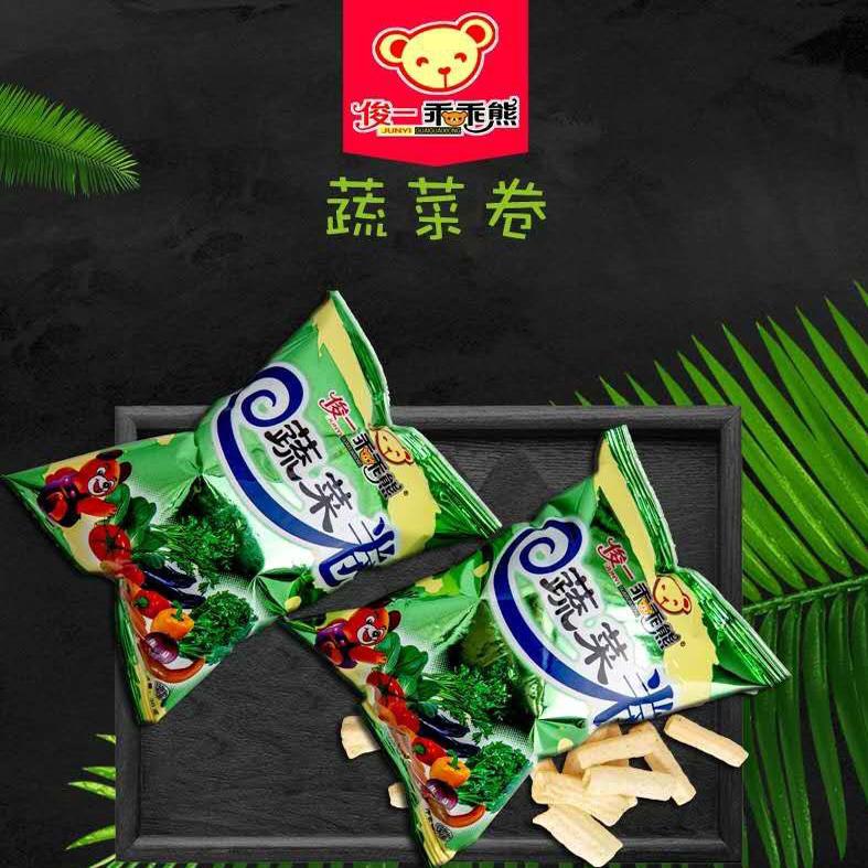 俊一乖乖熊蔬菜卷22g促销膨化食品薯片虾片儿童零食休闲小吃