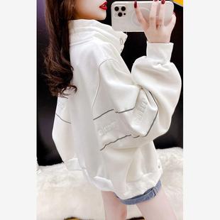 大码春秋款洋气立领外套开衫女2022新款宽松设计感很仙的短款上衣