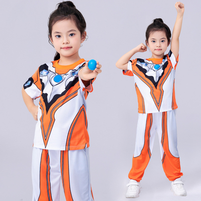 奥特曼女童衣服短袖防蚊裤套装夏