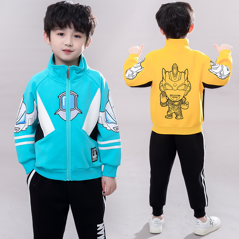 奥特曼男童衣服春秋立领运动套装