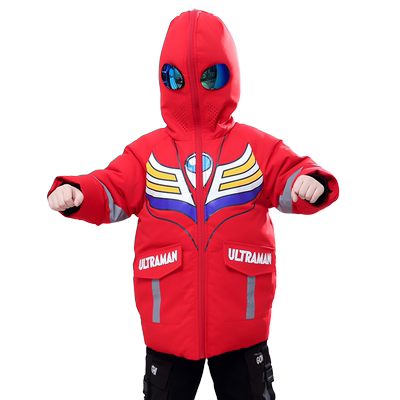 奥特曼中长款棉服冬装儿童加厚潮