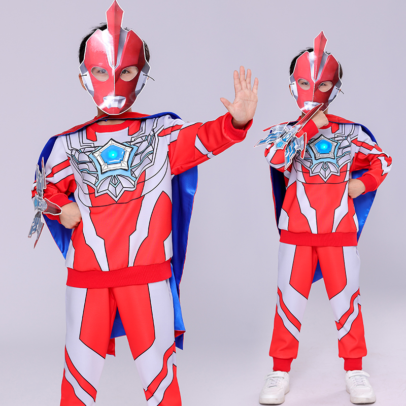 奥美迦奥特曼衣服秋装男童套装2025秋季新款男孩蜘蛛侠发光儿童装