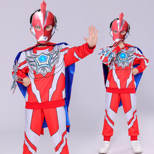 奥美迦奥特曼衣服春装男童套装2026春季新款男孩蜘蛛侠发光儿童装