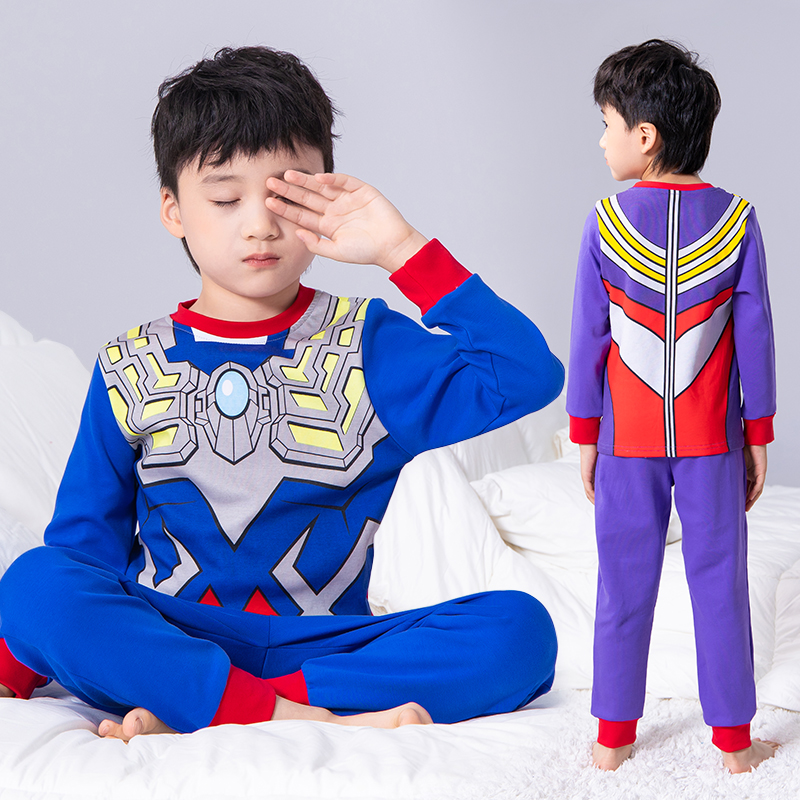 奥特曼衣服儿童睡衣家居套装春秋