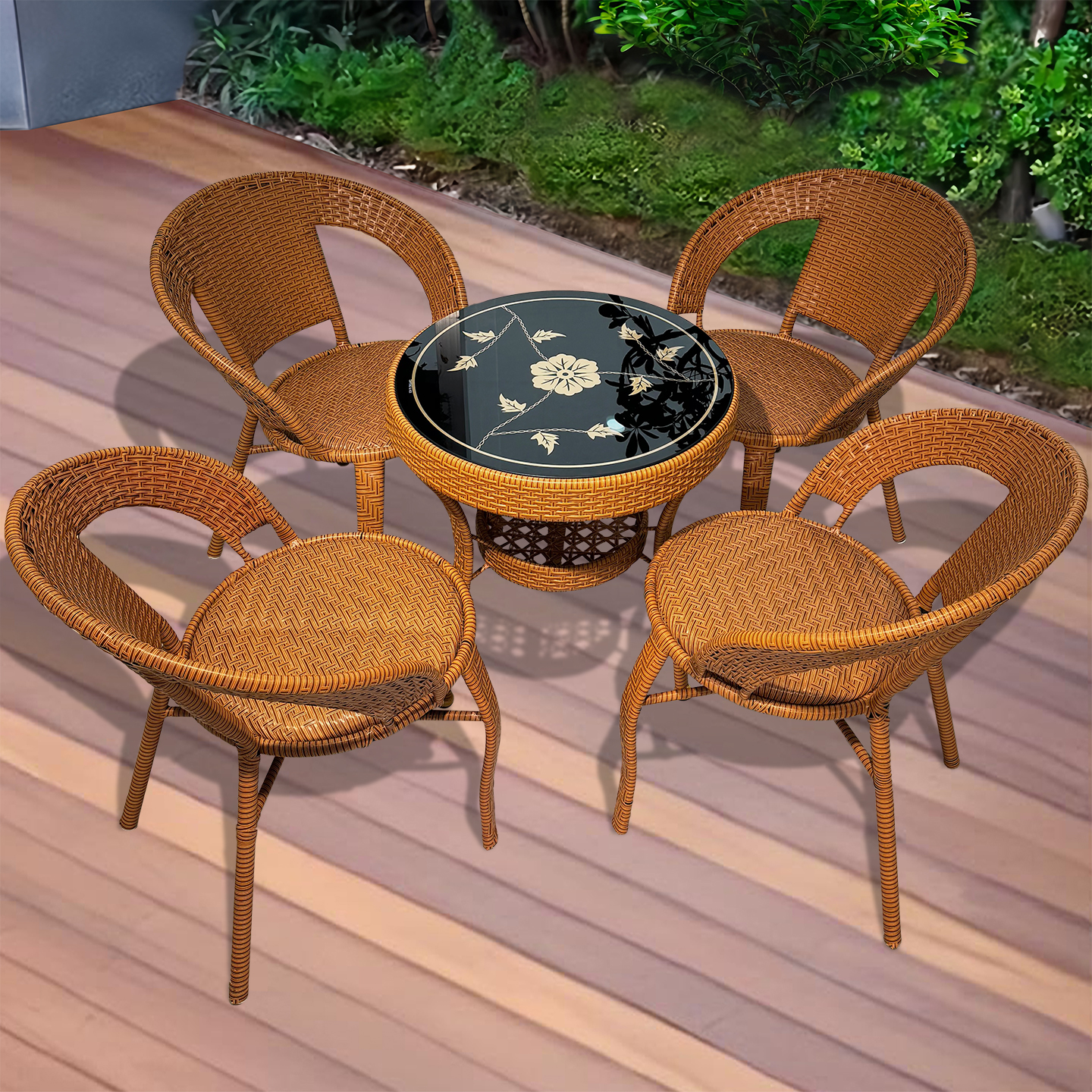 永不塌陷小款靠背椅子藤椅桌椅