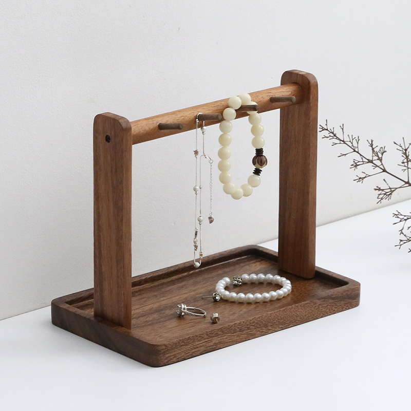 实木多功能收纳架饰品钥匙整理架桌面玄关家用木质置物架收纳托盘