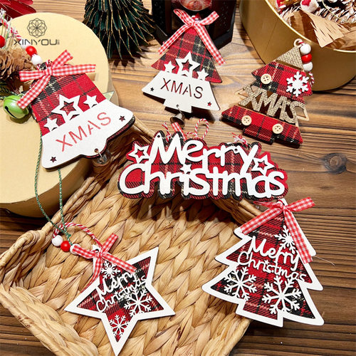 British Plaid Letter Ornament, Christmas Tree Gift DIY Decor