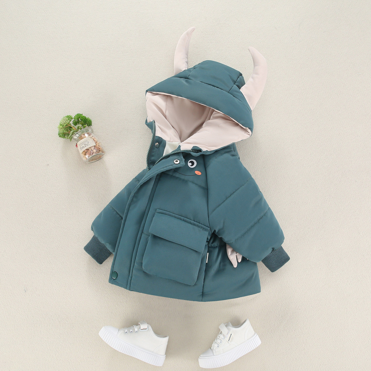 宝宝棉衣男童冬装新款一岁婴儿加绒加厚夹棉棉服秋冬保暖防风衣服