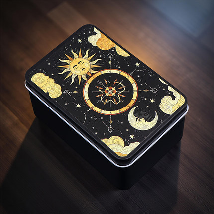 塔罗牌卡牌卡盒收纳盒TAROT铁盒子黑色收纳经典维特韦特桌游卡牌
