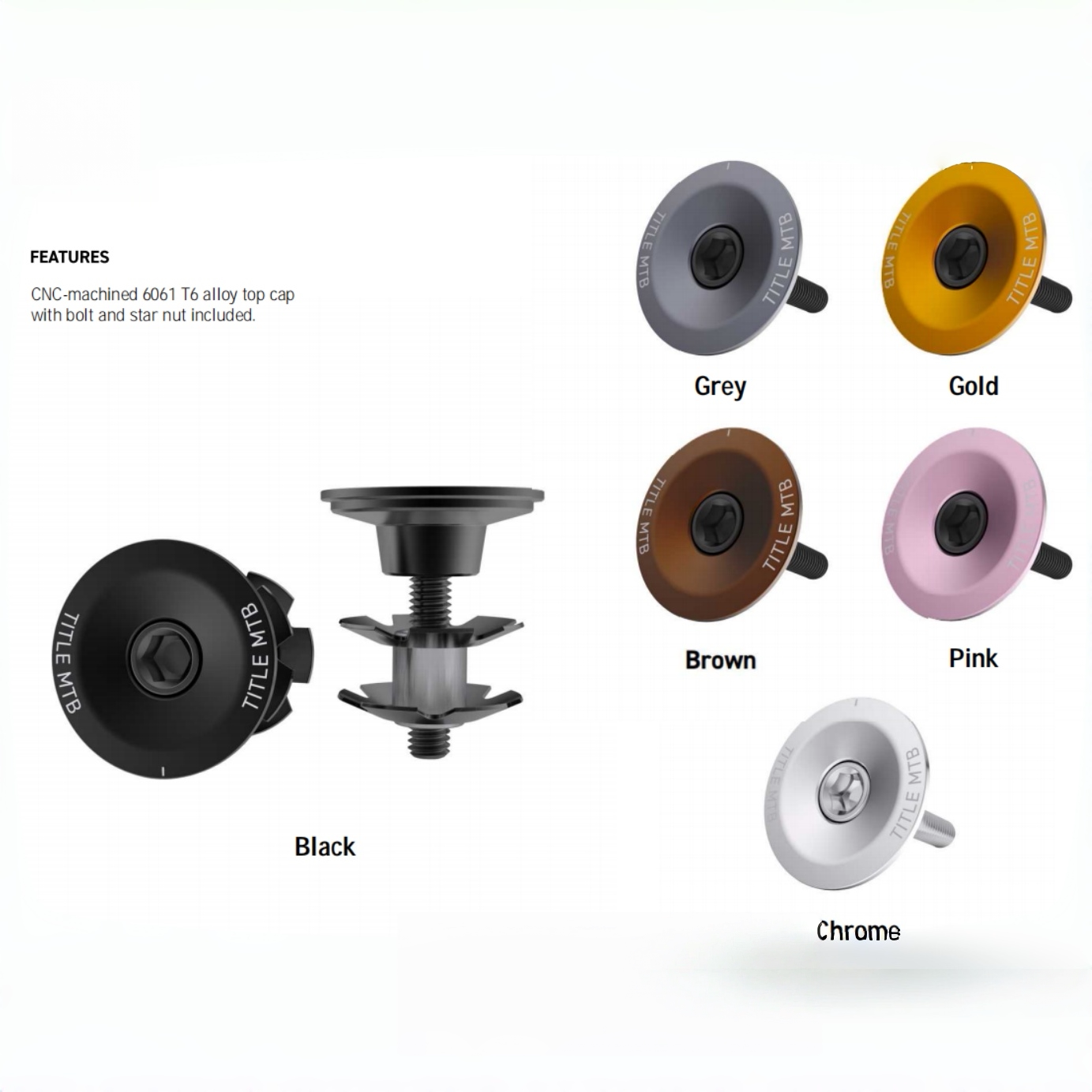 加拿大TITLE 高品质 把立盖 花心 把立垫圈 山地车/公路车/土坡车