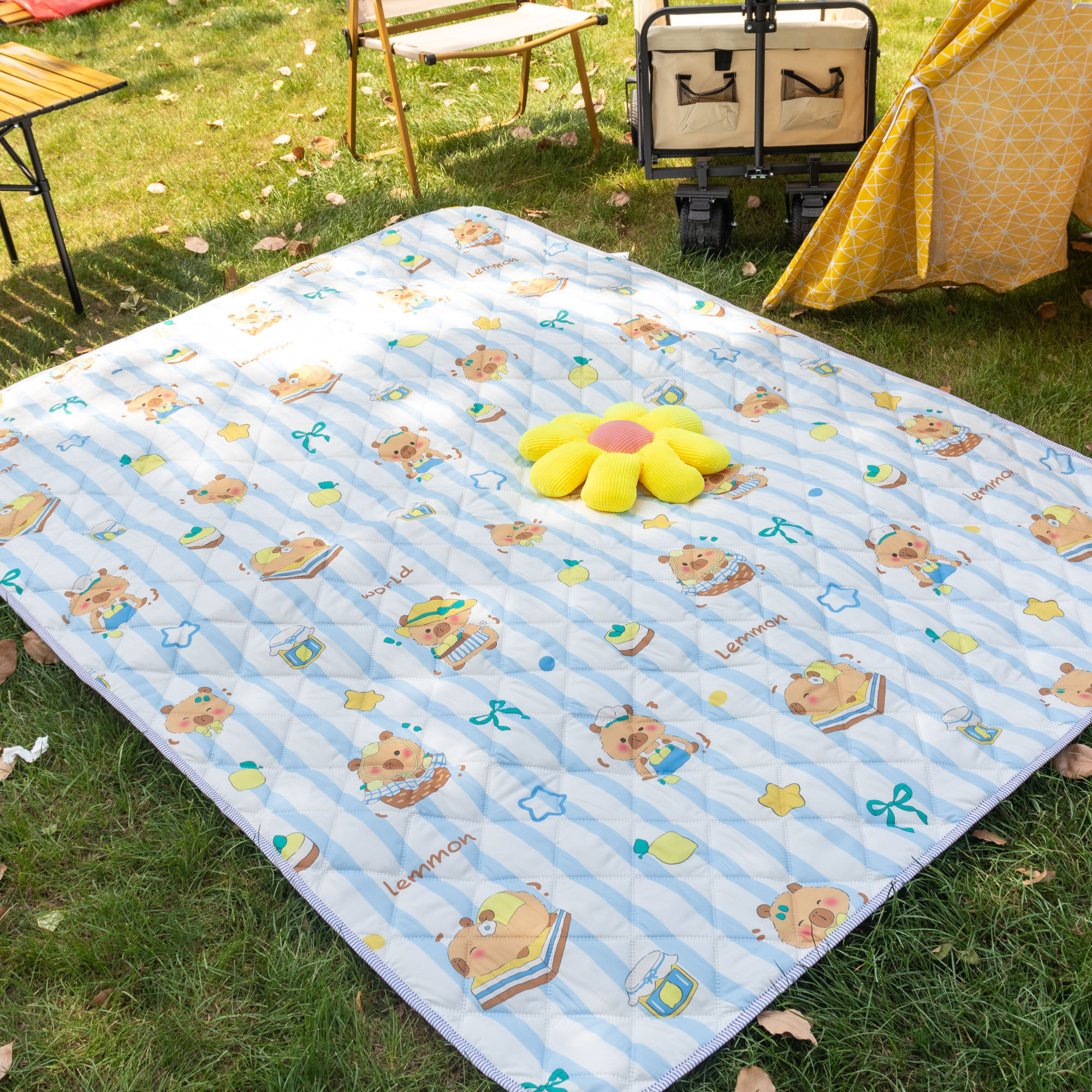 ins野餐垫户外防水防潮春游垫子便携加厚加大爬爬行垫地垫沙滩垫