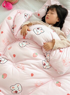 A类儿童纯棉针织被四季通用春秋冬夏凉被宝宝幼儿园午睡被芯机洗