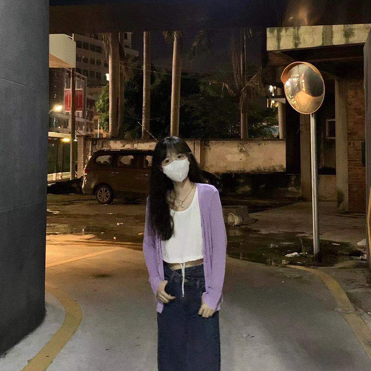 开衫薄款女2021新品春夏长袖针织上衣纯色防晒外套毛衣外套空调杉