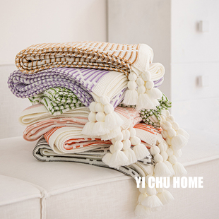 沙发毯子休闲盖毯办公室午睡毯午休空调毯民宿客厅卧室床尾巾毛毯