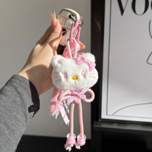 潮玩HelloKitty毛绒包挂件钥匙扣玩偶吊坠小猫书包挂饰创意礼物