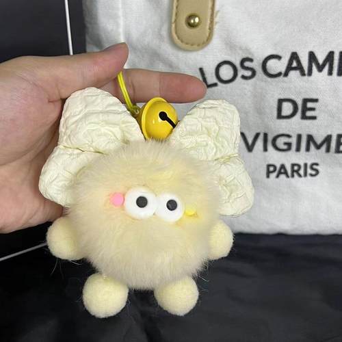 【小精灵】新款创意真獭兔毛挂件少女心书包包挂饰车钥匙扣配饰女