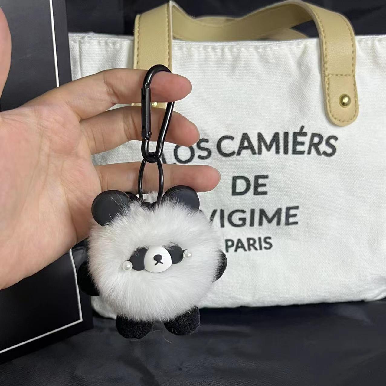 熊猫可爱獭兔毛小熊猫挂饰