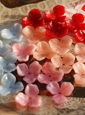 欧美进口碗花丁香花卉复古董中古DIY手工有孔散珠配件vinatge