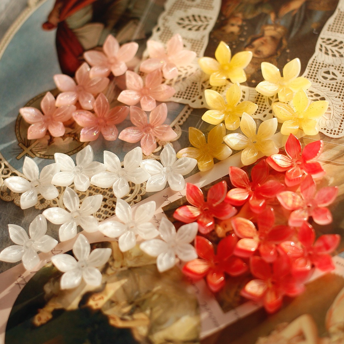 日本进口树脂粉色梨花樱花复古董中古DIY手工半成品配件vinatge,饰品/流行首饰/时尚饰品新,其他DIY饰品配件,淘宝优惠券,粉丝福利购,淘宝优惠卷