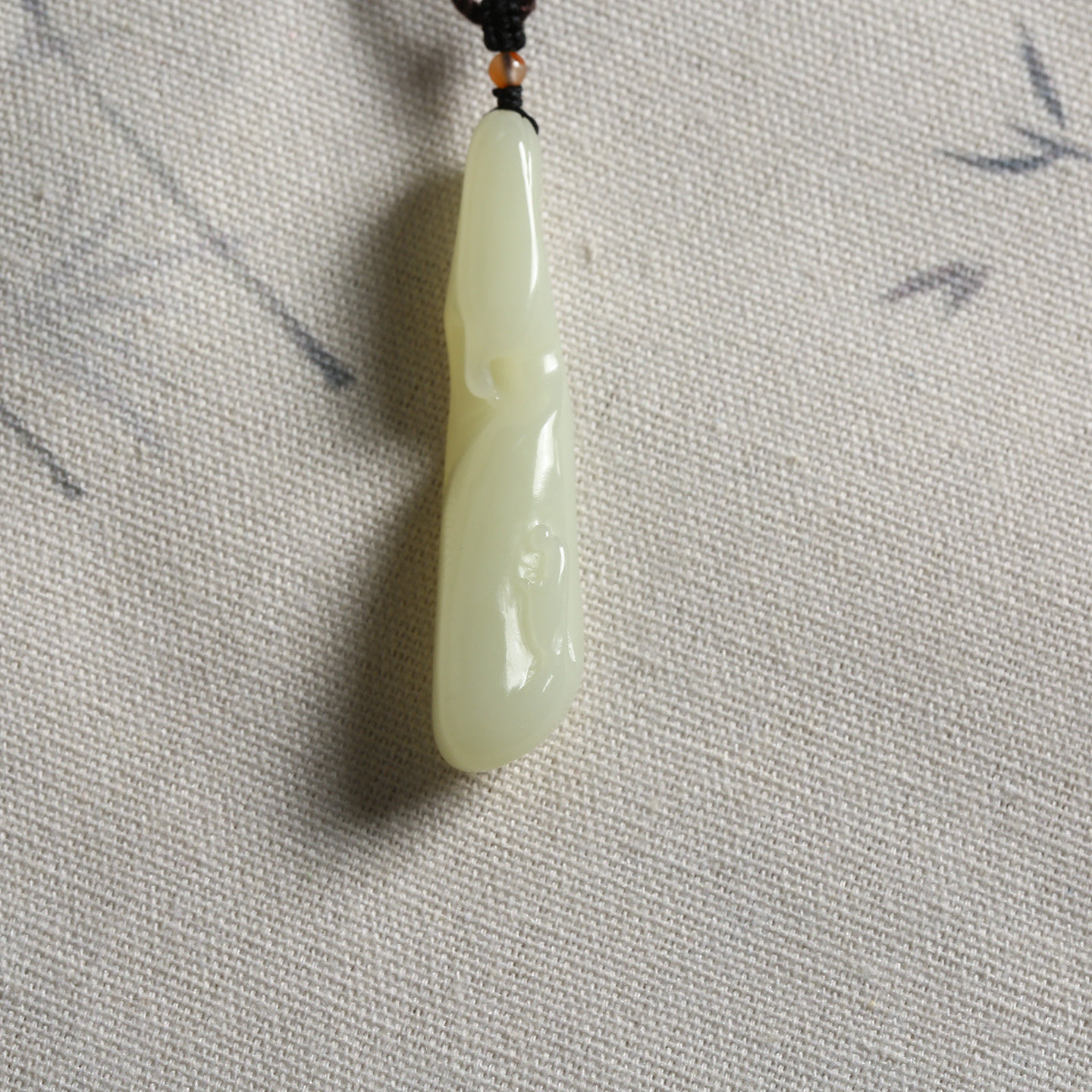 悟道玉坠 新疆和田玉糖料糖玉纯手工雕刻玉石挂件 8361