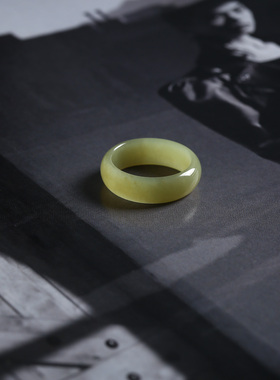 16号戒指 新疆和田玉糖料糖玉泥鳅背圆弧素圈指环 353