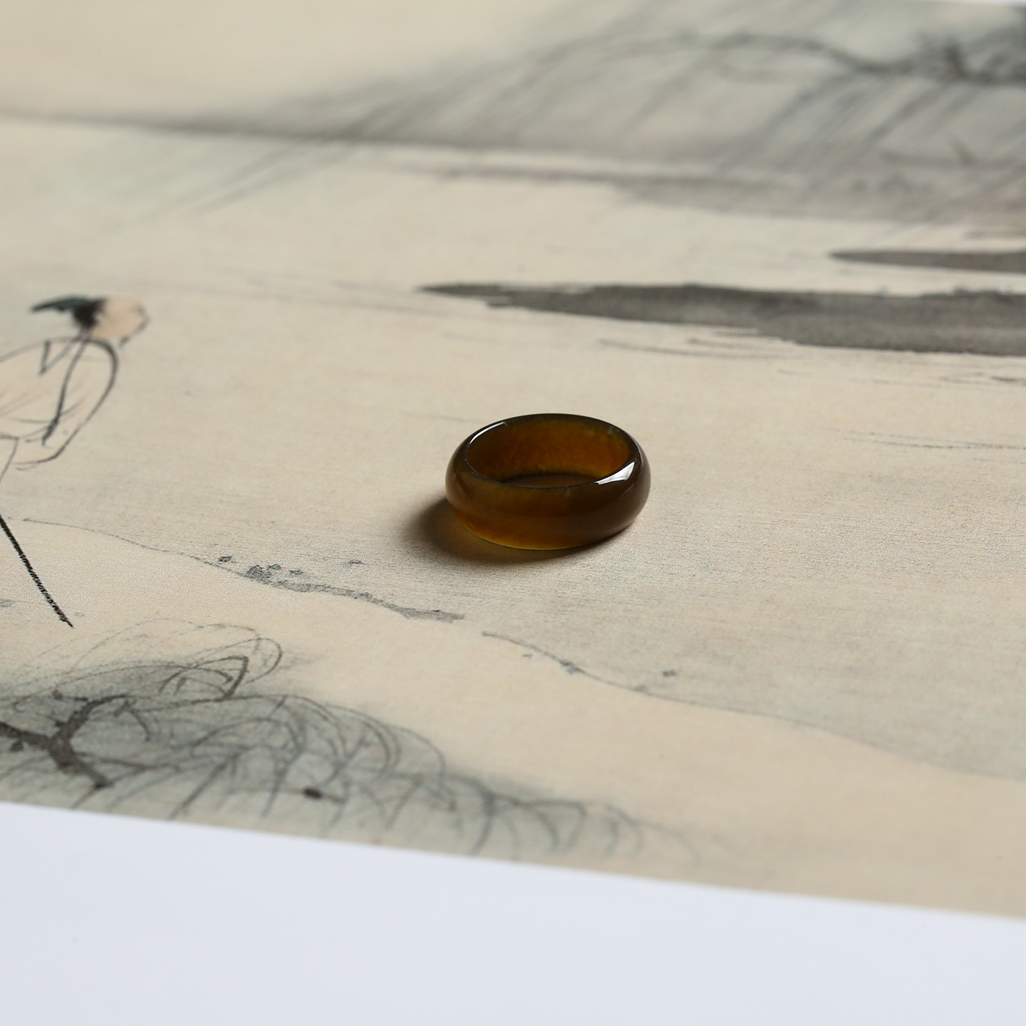 2号戒指 新疆和田玉糖料糖玉小尺码圆弧素圈指环 尾戒 8290