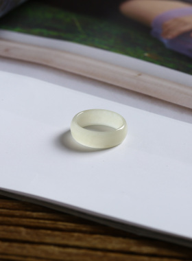 4号戒指 和田玉糖料糖玉小尺码圆弧素圈指环 尾戒 2848