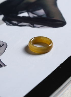 8号戒指 和田玉糖料糖玉小尺码圆弧素圈指环 尾戒 8365