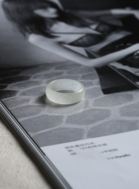 3号戒指 和田玉白玉小尺码圆弧素圈指环 尾戒 5796