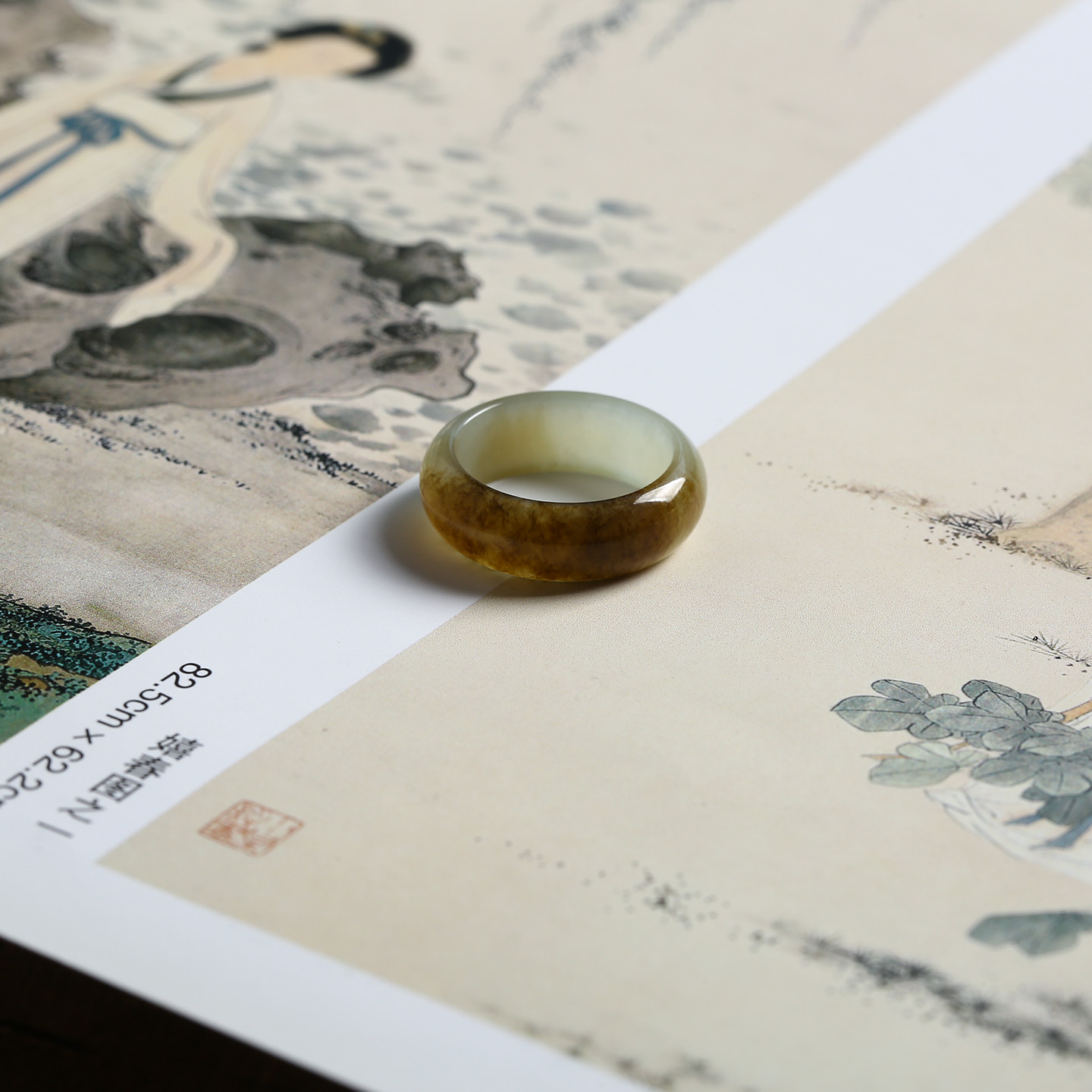 12号戒指 新疆和田玉糖料糖玉圆弧素圈指环 440