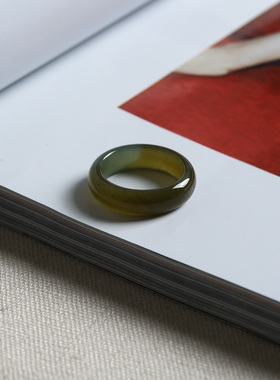 12号戒指 新疆和田玉糖料糖青玉素圈指环 3000