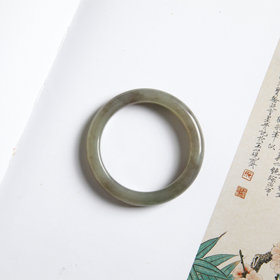 卡55mm手镯 和田玉晴水烟紫双色手镯 6002