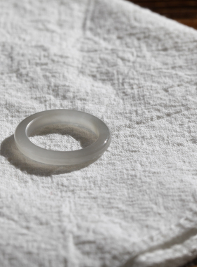 17号戒指 和田玉烟紫圆条素圈指环 8005