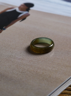 7号戒指 新疆和田玉糖料糖青玉小尺码圆弧素圈指环 尾戒 2904