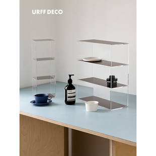 URFF DECO极简不锈钢收纳架桌面多层置物包豪斯香水杯子展示架