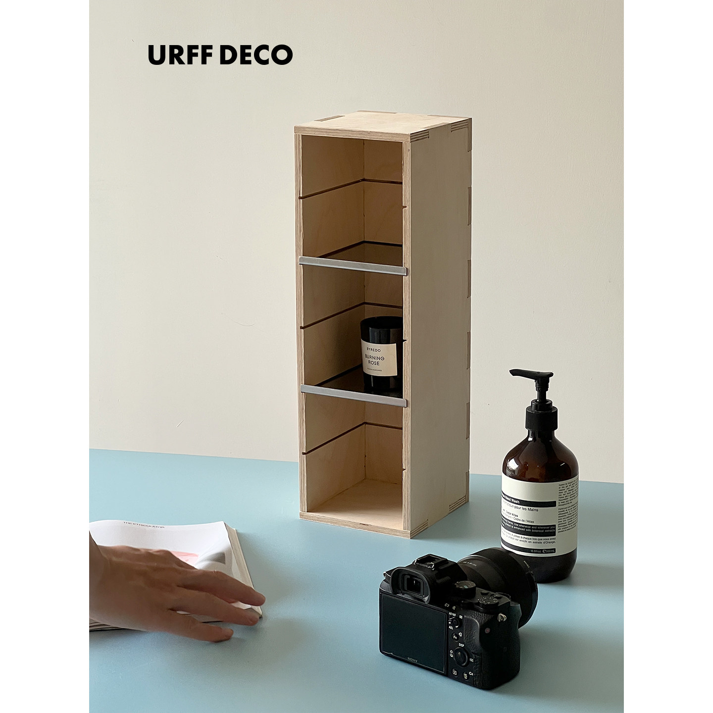 URFF DECO 复合物置物架 不锈钢海洋板可调杯子手办书房调料客厅