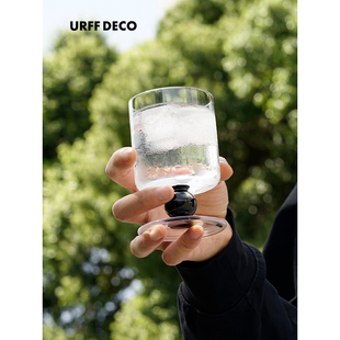 URFF 复古magiela黑圆球几何耐热无铅咖啡牛奶玻璃杯 DECO原创法式