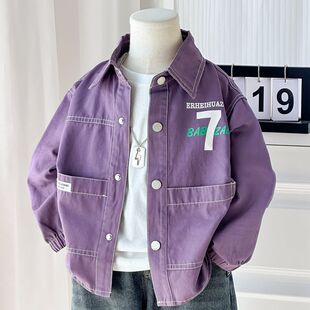 外套春秋款 时髦潮帅气男孩韩版 2025新款 开衫 外套 儿童长袖 男童衬衫