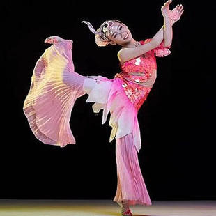 唧唧鱼儿跃舞蹈傣族演出服六一儿童美人鱼儿欢歌女童独舞表演服装