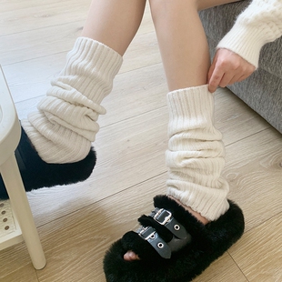 腿套女堆堆袜小腿袜jk套脚袜子冬季 秋冬修饰腿型袜套 白色春秋薄款