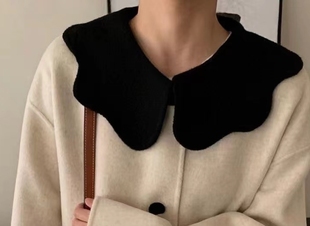 羊绒呢假领子外搭配大衣时尚披肩大翻领娃娃领装饰领秋冬潮