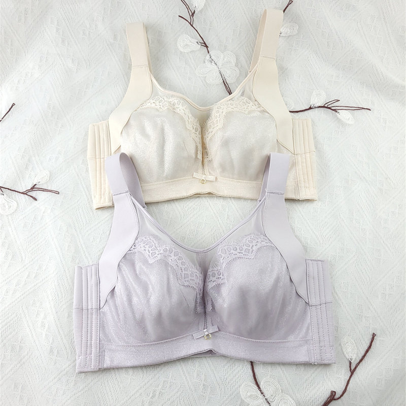 大码光面 抹胸全罩杯有软钢圈文胸罩 大胸显小聚拢收副乳内衣女薄