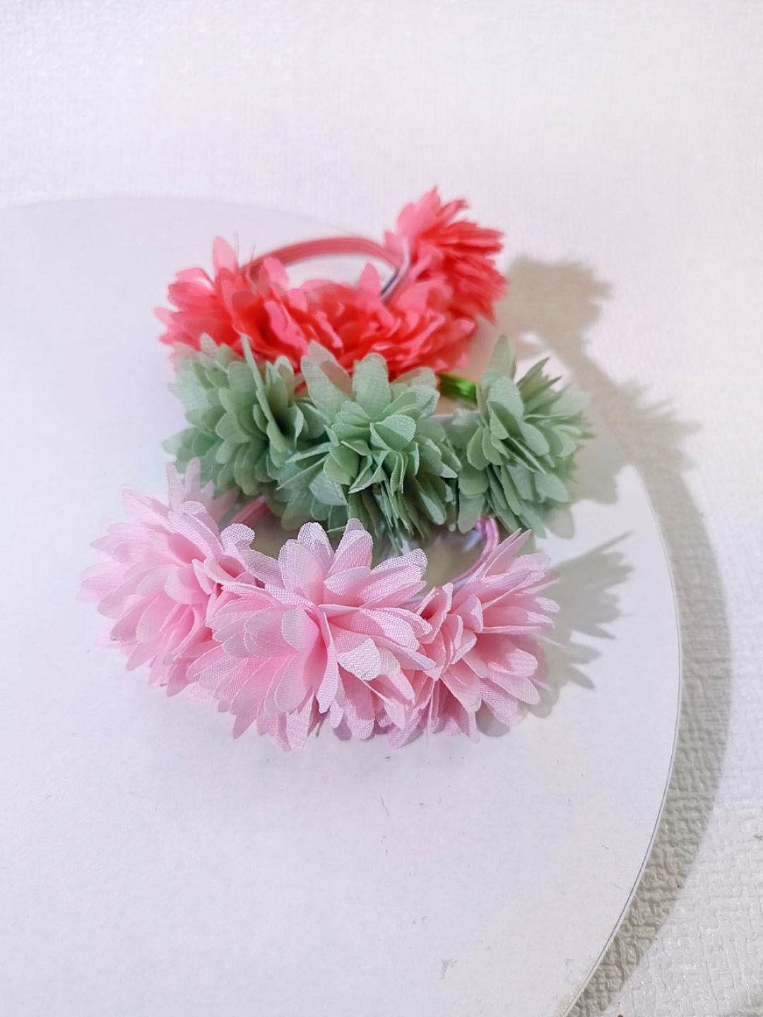 夏天女童头绳小女孩扎马尾皮筋儿童不伤发雪纺花朵发圈丸子头饰品