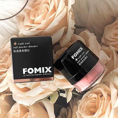 FOMIX轻透柔色腮红蘑菇头懒人气垫腮红高光修容一体柔雾胭脂粉膏