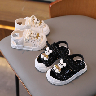 男宝宝鞋 防滑小童沙滩鞋 子包头凉鞋 1岁2软底婴儿学步鞋 女童 夏季