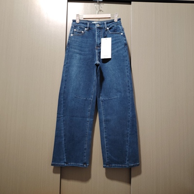 小个子~梨型身材新款女士秋冬磨毛面料窄版弯刀香蕉裤弹力高腰